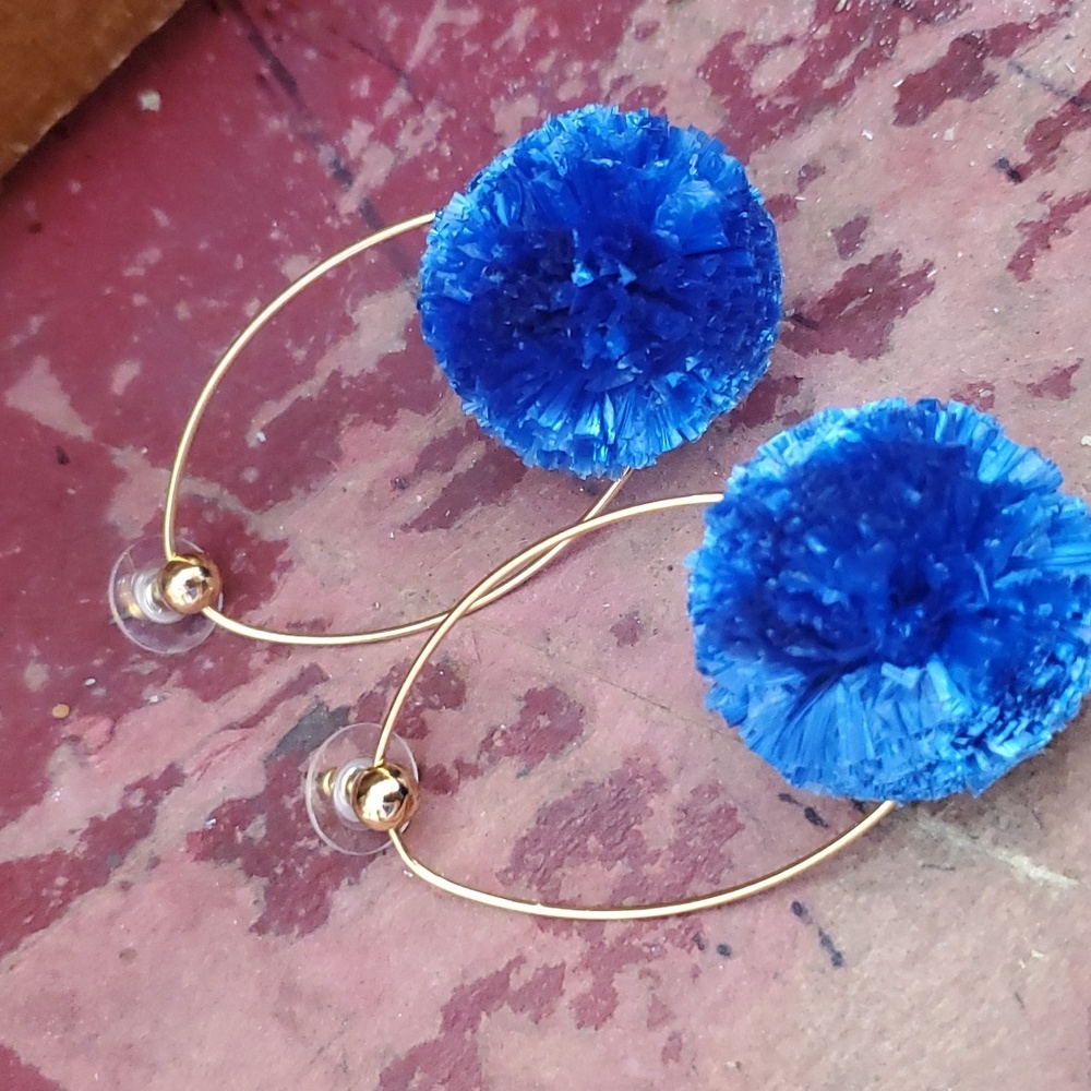 J.crew raffia Pom Pom earring